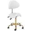 physa wellness & lifestyle physa PHYSA MANNHEIM WHITE_GOLD Sgabello a sella con schienale 51-65 cm 150 kg - Bianco, oro Sgabello regolabile con schienale