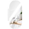 HOMCOM Specchiera Bagno Ovale con Armadietto, Specchio Contenitore Bagno Moderna a Parete con Due Ripiani Salvaspazio, 45x90 cm, Bianco