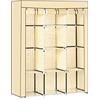 HOMCOM Guardaroba in Tessuto con Base Rialzata 125x43x162.5cm Beige