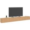 IDMarket - Mobile TV sospeso JULIETTE 270 cm con 3 doghe in legno color rovere