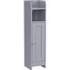 VASAGLE Mobile da Bagno Autoportante, Armadio Angolare per Bagno con Anta e Ripiani, Mobile Stretto per Carta Igienica, Ripiani Regolabili, Grigio Mistico BBC310P36