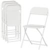 HOMCOM Set di 4 Sedie Pieghevoli in PP con Fori di Drenaggio, Sedie Richiudibili Salvaspazio Portatili in Acciaio, Sedia Pieghevole da Interno per Casa, Ufficio, Cucina, Eventi, 45x49x79.5 cm, Bianco