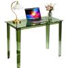 solaround Scrivania in Acrilico, per Studio, Trucco, Makeup, Gaming, Computer, Case e Ufficio, Verde, 100 x 48 x 75 cm