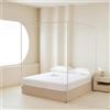 Potaosey Telaio a baldacchino per letto a baldacchino, 200 x 200 x 200 cm (larghezza x lunghezza x altezza), telaio per letto bianco, zanzariera in metallo, per tenda da gioco per interni ed esterni