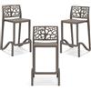 REDÒKASA Sgabello in polipropilene TETI con poggiapiedi H65, MADE IN ITALY, idrorepellente, resistenza raggi UV, design moderno, ideale per sala da pranzo, cucina, bar, ristoranti o giardino (3, Tortora)