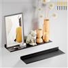 PAVSTINE Scaffale da Parete in Metallo 2 Pezzi, Mensola 40 cm Profondità, Mensole Nere da Muro, Libreria Sospesa, Porta Vinili da Parete, Floating Shelf per Salotto, Cucina, Cameretta, Ufficio