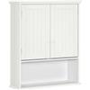 kleankin Mobile Bagno Sospeso con Armadietto a 2 Ante con Chiusura Magnetica e Ripiano Aperto, Pensile Bagno Sospeso con Ripiano Regolabile, per Cucina, Ingresso e Soggiorno, 60x20x70.5 cm, Bianco
