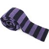 Suitsupply Uomo Cravatta 144 X 6 CM Viola Lana Maglia Motivo a Righe Squared-End