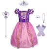 Discoball Costume da principessa Rapunzel per cosplay, per bambine e ragazze, per Halloween, feste di compleanno