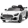 LALAHO Auto Elettrico per Bambini 12V GTR con Telecomando 2,4 GHz, Veicolo Elettrico a 2 Porte con MP3, Klaxon, Luci LED (Bianco)