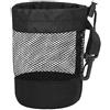 VASANA Borsa di stoccaggio della palla da golf in nylon nero con cordoncino e gancio può contenere 20 palline da golf borsa organizer per palline da tennis