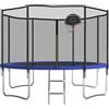Redkid, Trampolino da giardino per esterni, Ø 305/366 cm, con rete di sicurezza, scala, canestro da basket, portata 440 libbre (12FT-1,366 cm)