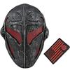 WLXW Halloween Horror Templar Knight Cross Mask, CS Field Steel Net Protezione Maschera per Gli Occhi, Knight Mask, CS War Game Airsoft Paintball Tiro Attrezzatura Protettiva,Red,NOLight