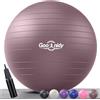 Goonidy Palla da ginnastica morbida grande, protezione anti-scoppio, palla da seduta per ufficio, ergonomica, supporta 2200 libbre, palla da fitness morbida, palla da yoga con pompa per gravidanza, ginnastica