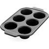 GreenPan Bistro Stampo Muffin 6, Rivestimento Ceramico Antiaderente, Senza PFAS, Acciaio Alluminato, Adatto Forno 230 °C, Nero