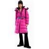 Desigual, Piumino trapuntato cintura, Poliestere, Rosso, L