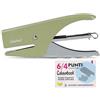 Colourbook Kit Cucitrice A Pinza Con 1000 Punti Metallici 6/4, Set Ufficio Scuola Casa, Spillatrice In Metallo Ergonomica, Fino A 10 Fogli, Varianti Colore Assortite (Verde)