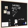 ALLboards Lavagna Magnetica per Gesso Nera con Cornice in Legno 100x80cm Scrivibile e Cancellabile a Secco, a Parete
