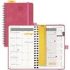 POPRUN Agenda 2026 2027 Mensile Piccola 10 x 15,6cm, Spirale Agenda Scuola | 18 Mesi da Lug.2026 a Dic.2027, Copertina Morbida in Pelle Vegana, Righello Segnalibro, Carta Spessa da 100 GSM(Rosso viola)