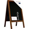 ALLboards Lavagna Nera da Gesso con Cavalletto 118x61cm IDROREPELLENTE PESANTE RESISTENTE ALL'ACQUA, Struttura in Legno, Scrivibile con Gessetti e Pennarelli a Gesso, per Bar Ristoranti Locali