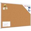 ALLboards Lavagna in Sughero con Cornice in Alluminio 180x120cm, Bacheca Sughero per Puntine Spille Alluminio Anodizzato Memoboard
