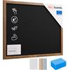 ALLboards Lavagna Nera da Gesso con Cornice in Legno 100x80cm, Scrivibile con Gessetti e Pennarelli a Gesso, Per Bar, Ristoranti, Menu, lavagne cancellabili per ristorante, lavagna da muro
