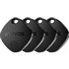 ATUVOS Air Tag Smart Tracker 4 pezzi Nero, Bluetooth Trova oggetti Compatibile con Apple Dov'è (solo iOS, Android non supportato), Localizzatore Chiavi per Borse, Bagagli, Zaini, Batteria Sostituibile