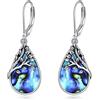YFN Albero della Vita Orecchini Argento Sterling Abalone Orecchino Genealogico Lacrima Forma Gioielli Regali per Ragazze Donne