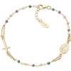 Amen Bracciale da Donna Bracciale Realizzato in Argento 925 Giallo e Cristalli Tortora e Verdi. Lunghezza Bracciale: 18 cm + 2 cm di allungo. La referenza è bro10gtove3