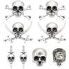 NBEADS 8 Spilla con Teschio Gotico In 4 stili, Spilla Da Bavero di Halloween Distintivo con Testa di Scheletro In Stile Punk per Decorare Zaini e Abiti Da Indossare Ogni Giorno, Argento Antico