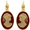 Mokilu' - Gioielli - Orecchini Vintage - Donna - Ottone dorato 24kt - Cammeo