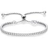 Diamond Treats Bracciale Tennis da Donna, in ARGENTO STERLING 925. Alta Qualità e Design Italiano con Pietre di Zirconia Cubica di 2.5 mm. Questo Bracciale Regolabile è il Regalo Pefetto per le Donne.
