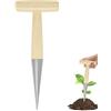 APXEL Utensili per Piantagione Di Bulbi, Semina Dibbers, Strumento per Piantare Ferro Cromato Graduato E Manico in Legno a T, Piantare Bulbi, Da Giardinaggio Ergonomico E Resist
