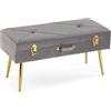 VERSA Chic Style Petto Foot Bed Panca, Misure (H x L x L) 80 x 34 x 42 cm, Grigio