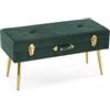 VERSA Chic Style Petto Foot Bed Panca, Misure (H x L x P) 80 x 34 x 42 cm, Colore Verde