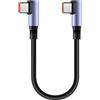 MCAOAL Cavo di ricarica USB C corto intrecciato in nylon con design ad angolo di 90 gradi, cavo di ricarica compatto di lunghezza 15/30 cm per dispositivi USB C, cavo di alimentazione a bassa