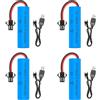TGKYK 14500 Batteria Agli ioni di Litio 3.7v, TGKYK 4 pezzi batteria litio 3.7v con 4 caricatori USB SM-2P Plug, 800 mAh Batterie Ricaricabili per Auto RC, Carri Armati, Passeggini, Barche, Robot