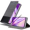 Cadorabo Custodia Libro per Motorola MOTO G7 / G7 PLUS in GRIGIO NERO - con Vani di Carte, Funzione Stand e Chiusura Magnetica - Portafoglio Cover Case Wallet Book Etui Protezione