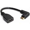 Herfair Cavo convertitore da Mini-HDMI maschio a HDMI maschio, cavo con connettore mini HDMI angolato verso destra e sinistra, supporto 1080P Full HD (angolato a sinistra)