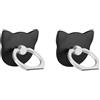 Msagkah 2 supporti ad anello per cellulare, 2 supporti ad anello per cellulare, 360° per tutti gli smartphone e i telefoni cellulari (nero)