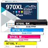 LCL Cartucce d'inchiostro Compatibile 970XL 970 XL 971XL 971 XL CN621AE CN625AE CN626AE CN627AE CN628AE High Yield (1Nero 1Ciano 1Magenta 1Giallo) per HP Officejet Pro X451DN X451DW X476DN