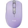 Trust Ozaa Mouse Wireless Bluetooth + 2.4GHz, Mouse senza Fili Silenzioso Compatto, 60% Plastica Riciclata, Bluetooth Ricaricabile Laptop PC Computer Windows Android Mac - Porpora