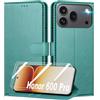 Mofurd Cover per Honor 600/600 Pro 5G Libro in Pelle PU, [con 2 Pezzi Pellicola Vetro Temperato] Custodia Portafoglio Antiurto [Blocco RFID] [Funzione di Supporto] [Slot Schede], Verde