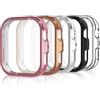 Simpeak 5 Pezzi Cover Compatibile con Huawei Watch Fit 4 Pro, Custodia Caso in Gel Silicone Morbida TPU con Pellicola Protettiva Anti-Graffio Full Protezione, Transparente/Nero/Argento/Oro Rosa/Rosado