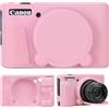 Supmay Custodia per fotocamera digitale Canon PowerShot SX740 HS/SX730 HS, custodia protettiva in morbido silicone con copriobiettivo rimovibile, custodia in gomma morbida in silicone, Rosa
