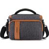 DOMISO Porta Borsa Custodia Macchina Fotografica Borsa Fotocamera Custodia Fotocamera Compatta Tracolla Reflex DSLR/SLR/Mirrorless Piccola per Canon EOS r100 2000d/Sony Alpha 6100,Grigio
