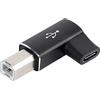 SUPERNIGHT USB tipo C a USB B Convert Connector, USB C femmina a midi adattatore 90 gradi compatibile con stampanti, MIDI, videogiochi, sintetizzatori e supporta i computer portatili HP Dell ecc.