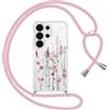 Yoedge Cover con Cordino per Samsung Galaxy S26 Ultra 5G 6,9, Aesthetic Disegni Fiori Custodia con Collana Tracolla Laccio Collo, Sottile Silicone Antiurto Case per Samsung S26 Ultra,03