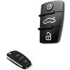 1neiSmartech Tastiera Pad Pulsanti In Gomma 3 Tasti Ricambio Compatibile Per Telecomando Guscio Chiave Compatibile con Audi A1 A3 A4 A5 A6 A8 S4 S5 Q5 Q7 Membrana Gommino (Colore Nero)