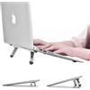 Nediea - Supporto pieghevole per computer portatile, inclinabile, in alluminio, compatibile con MacBook Air Pro, Dell XPS, HP, Lenovo More 10-15.6, colore: Argento
